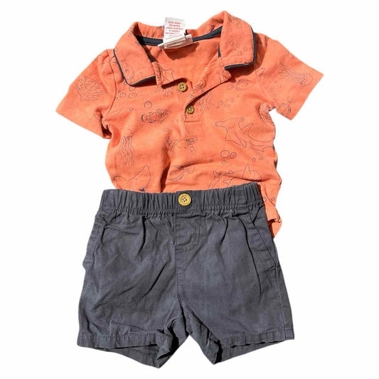 Tommy Bahama (C) Coral Infant Size 3-6 MO 2PC Casual