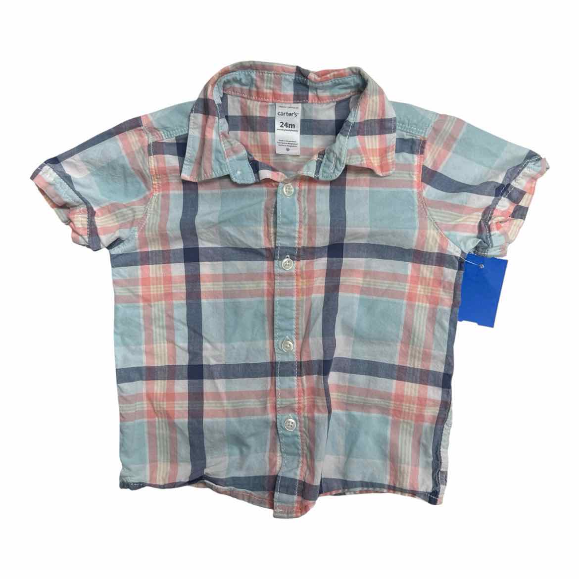 Carters (C) Plaid Infant Size 24 MO Boy's ButtondownSS