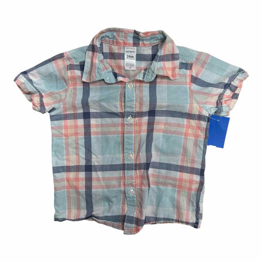 Carters (C) Plaid Infant Size 24 MO Boy's ButtondownSS