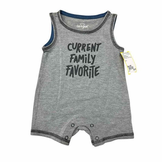 Cat and Jack (D) Grey Infant Size NB Boy's CasualRomper