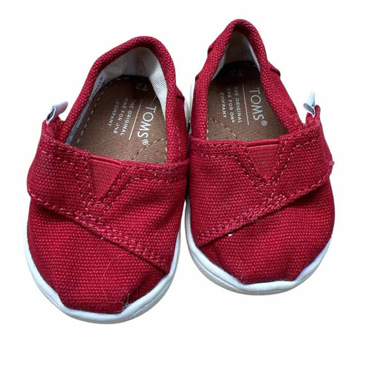 TOMS (B) Red Infant Shoe Size 2 (Infant) Girl's Casual Shoes
