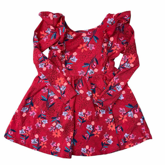 Tea Collection (A) Red Print Toddler Size 2 Girl's Basic dress