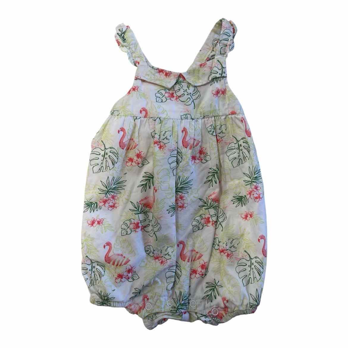 Janie and Jack (A) White Print Infant Size 6-12 MO Girl's CasualRomper