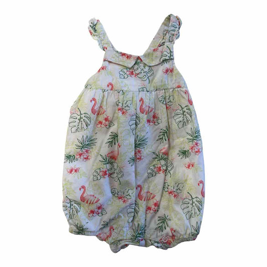 Janie and Jack (A) White Print Infant Size 6-12 MO Girl's CasualRomper