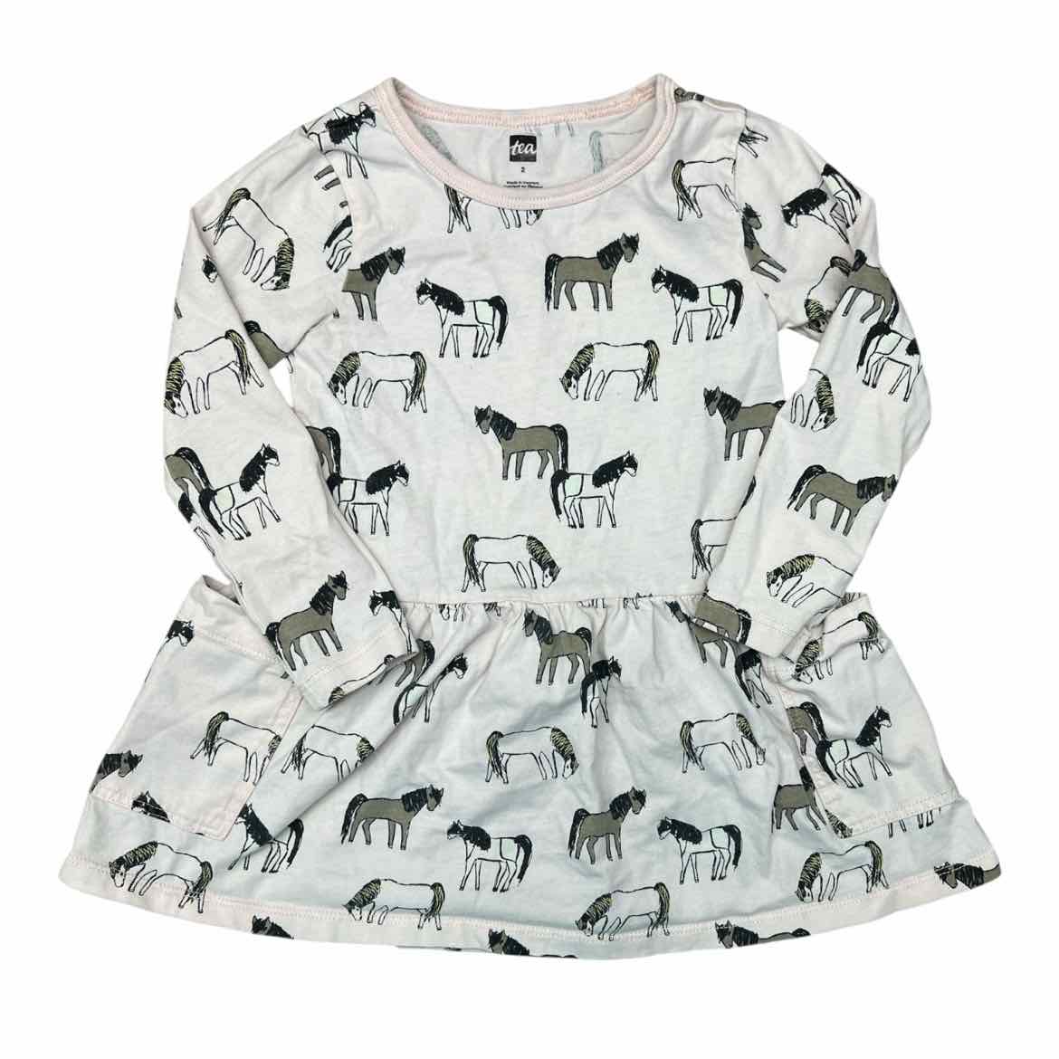 Tea Collection (A) Pink print Toddler Size 2 Girl's Basic dress