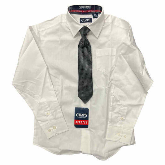 Chaps (D) White Youth Size 6-7 Boy's ButtondownLS