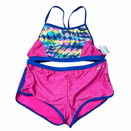 Speedo (B) Pink Youth Size 14 Girl's 2PCSwimwear