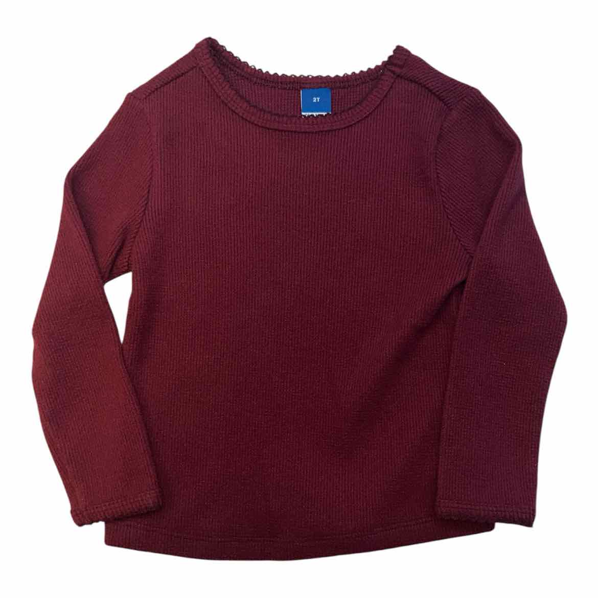 Gap (B) Maroon Toddler Size 2T Boy's LSTopBasic