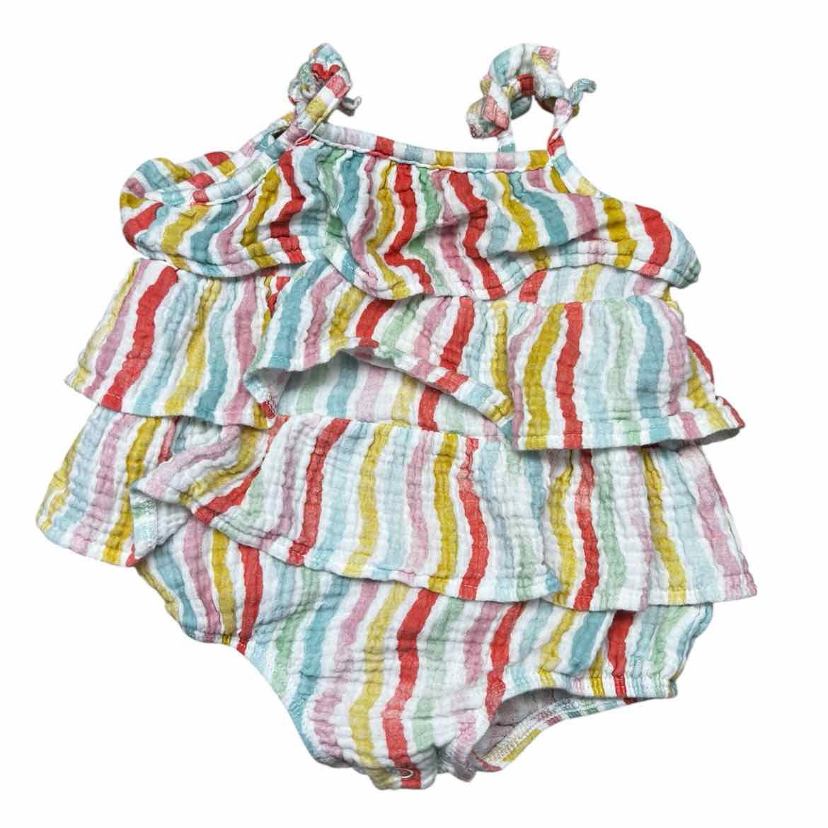 Mud Pie (B) Stripe Infant Size 6-9 MO Girl's CasualRomper