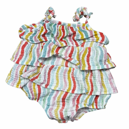 Mud Pie (B) Stripe Infant Size 6-9 MO Girl's CasualRomper