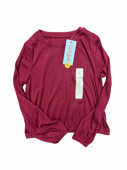 Cat and Jack (D) Maroon Youth Size 6-7 Girl's LSTopBasic
