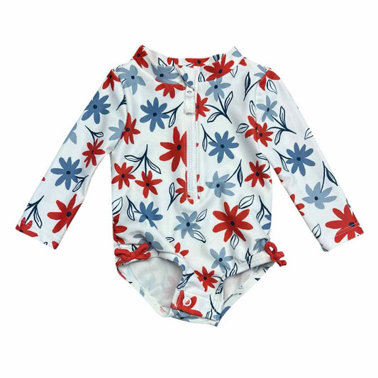 Just One You (D) White Print Infant Size 3 MO 1PCSwimwear