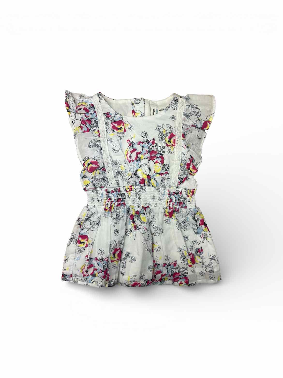 Janie and Jack (A) White Print Infant Size 3-6 MO Girl's CasualDress