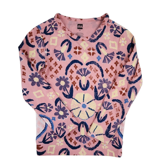 Tea Collection (A) Pink print Toddler Size 3 Girl's LSTopBasic