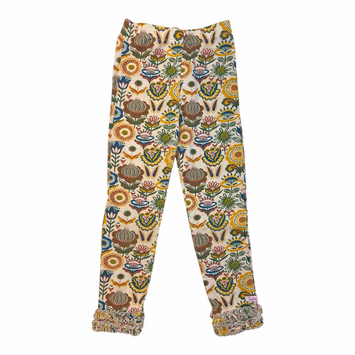Ruffle Butts and Rugg (B) Yellow Print Youth Size 6-7 Girl's BasicLeggings