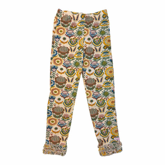Ruffle Butts and Rugg (B) Yellow Print Youth Size 6-7 Girl's BasicLeggings