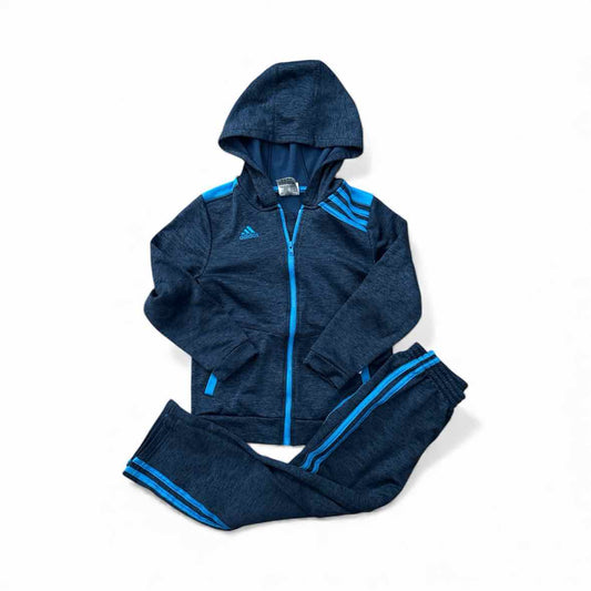 Adidas (B) Blue Youth Size 7 2PCAthleticPantSuit