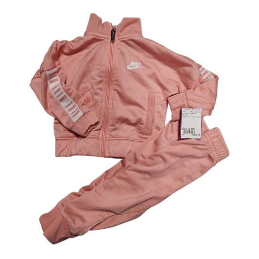 Nike (B) Coral Infant Size 12 MO 2PC Athletic Pant Suit
