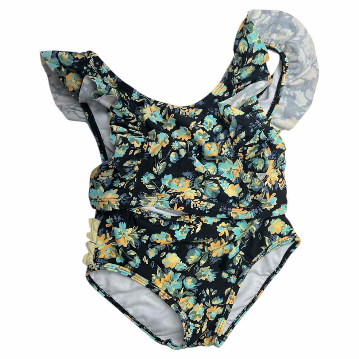 Ruffle Butts and Rugg (B) Black Youth Size 8 Girl's 2PCSwimwear