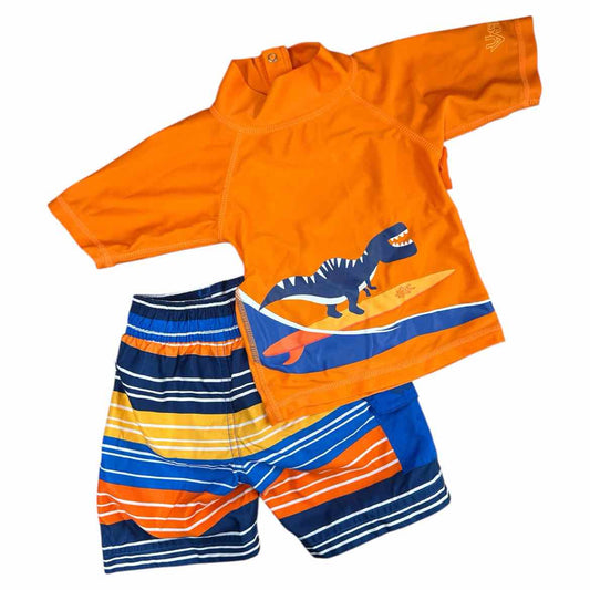 UV Skinz (A) Orange Infant Size 12-18 MO Boy's 2PCSwimwear