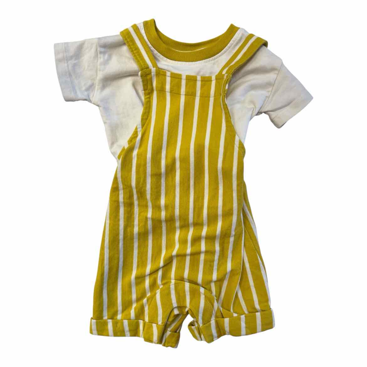 Hanna Andersson (A) Yellow Infant Size 3-6 MO Boy's 2PC Overall Short
