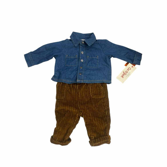 Cat and Jack (D) Blue Infant Size NB 2PC Casual