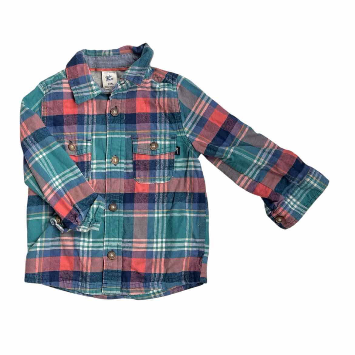 OshKosh BGosh (B) Blue Infant Size 18 MO Boy's ButtondownLS