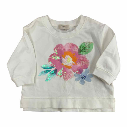 Peek (A) White Infant Size 12-18 MO Girl's LSTop