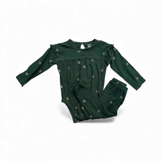 Carters (C) Green Infant Size 24 MO 2PC Casual