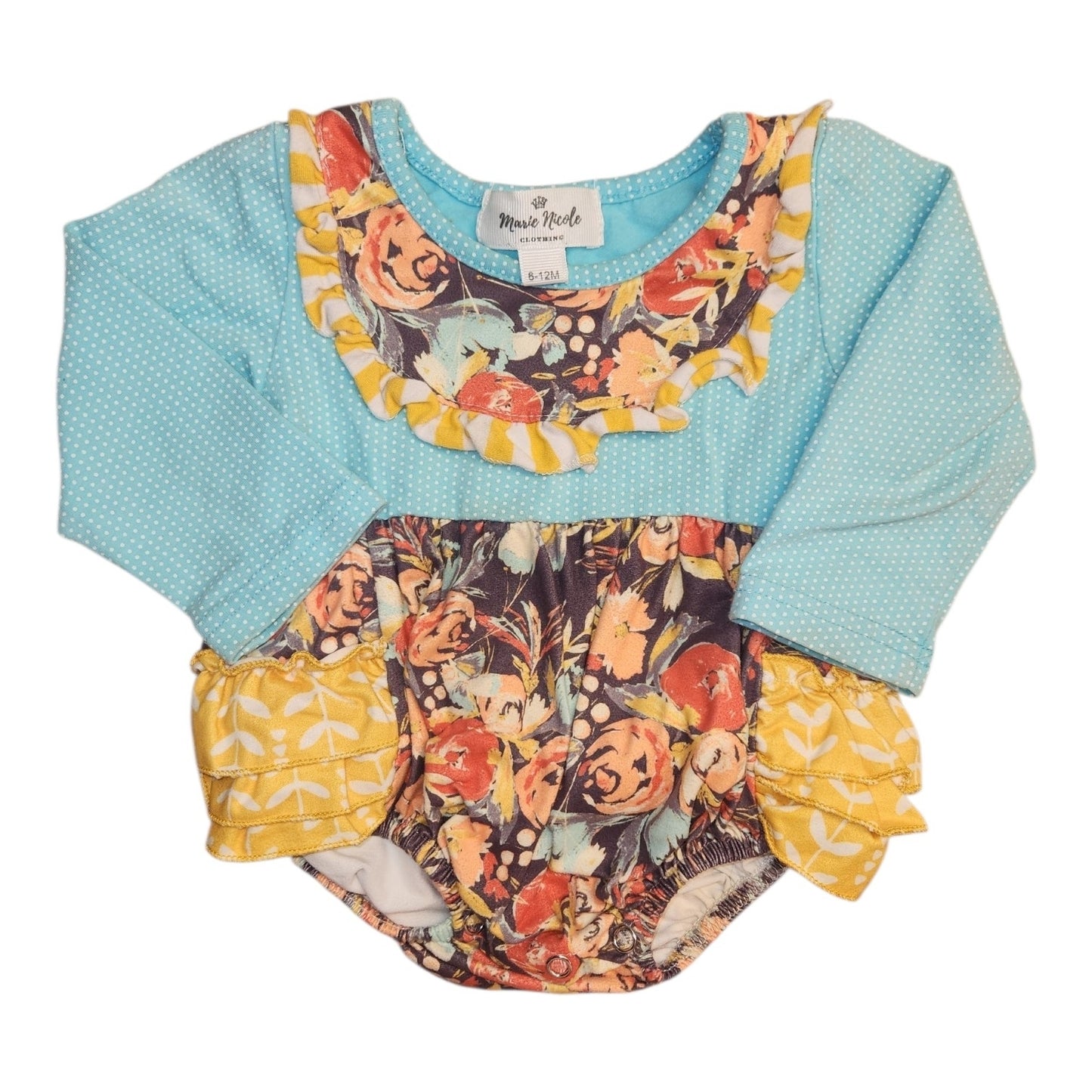 Marie Nicole Blue Infant Size 6-12 MO Girl's DressyRomper