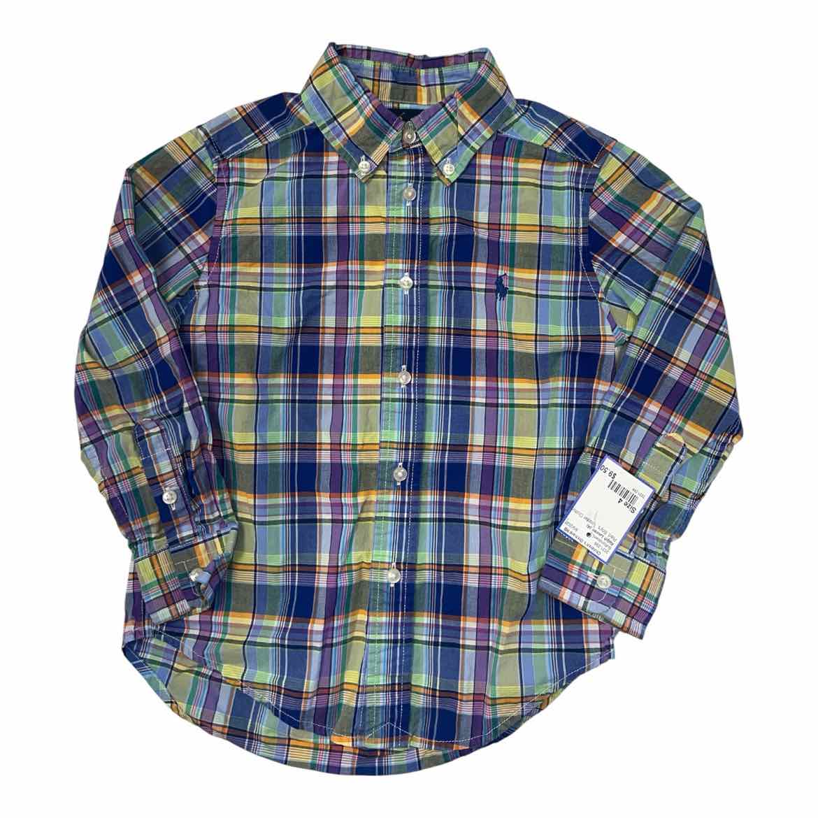 Ralph Lauren (A) Plaid Toddler Size 4 Boy's ButtondownLS