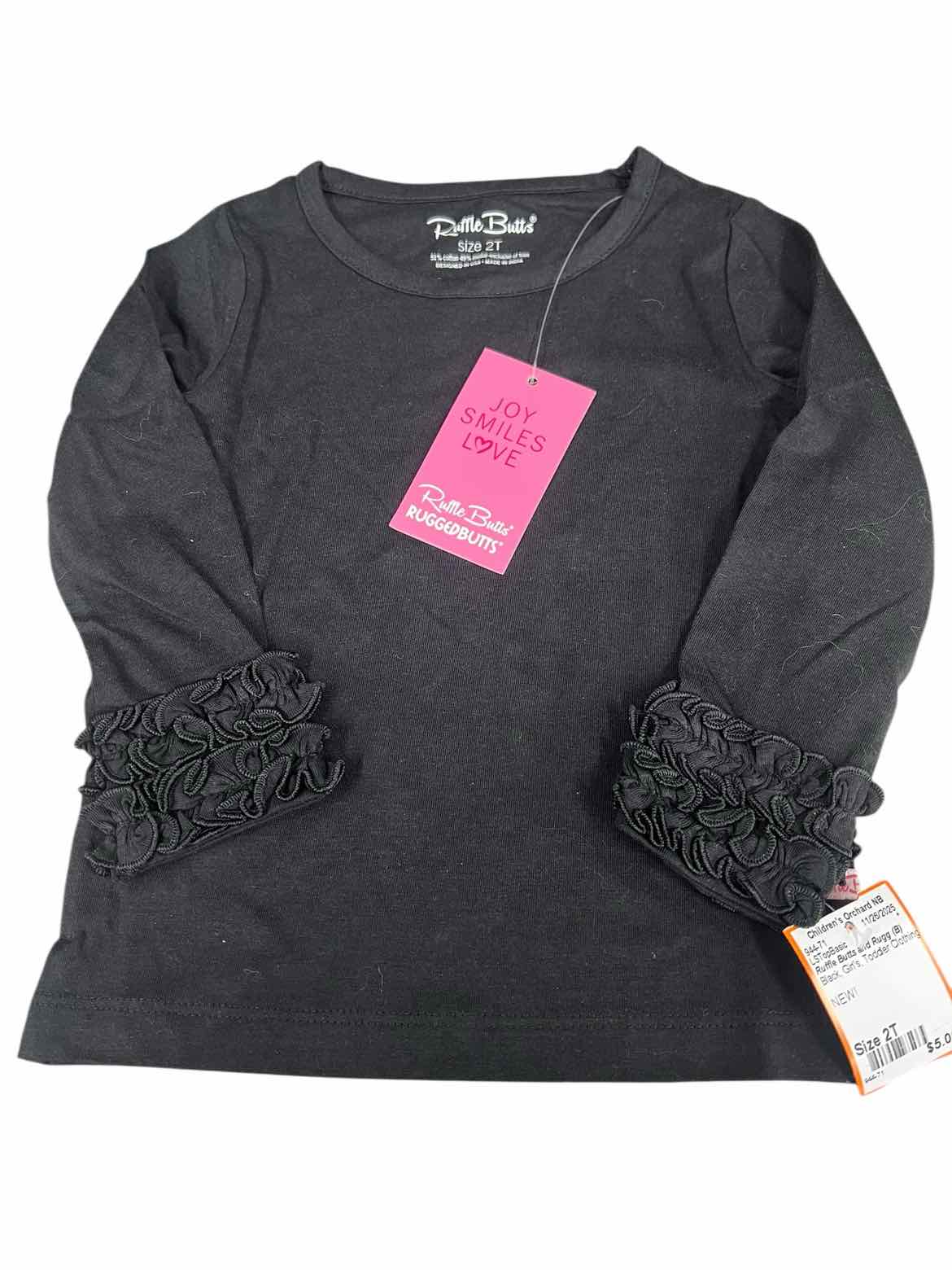 Ruffle Butts and Rugg (B) Black Toddler Size 2T Girl's LSTopBasic