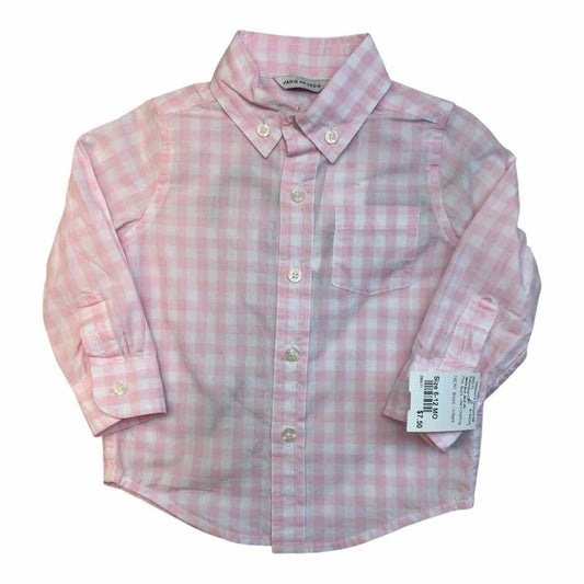 Janie and Jack (A) Pink Infant Size 6-12 MO Boy's ButtondownSS