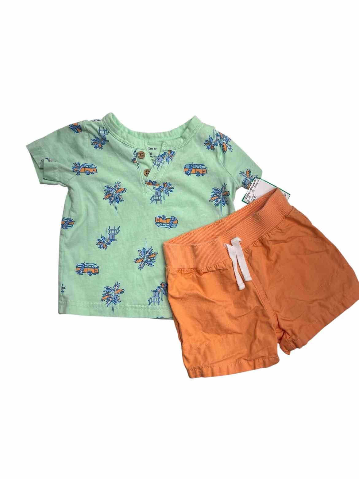 Carters (C) Green Infant Size 6 MO Boy's 2PC Casual