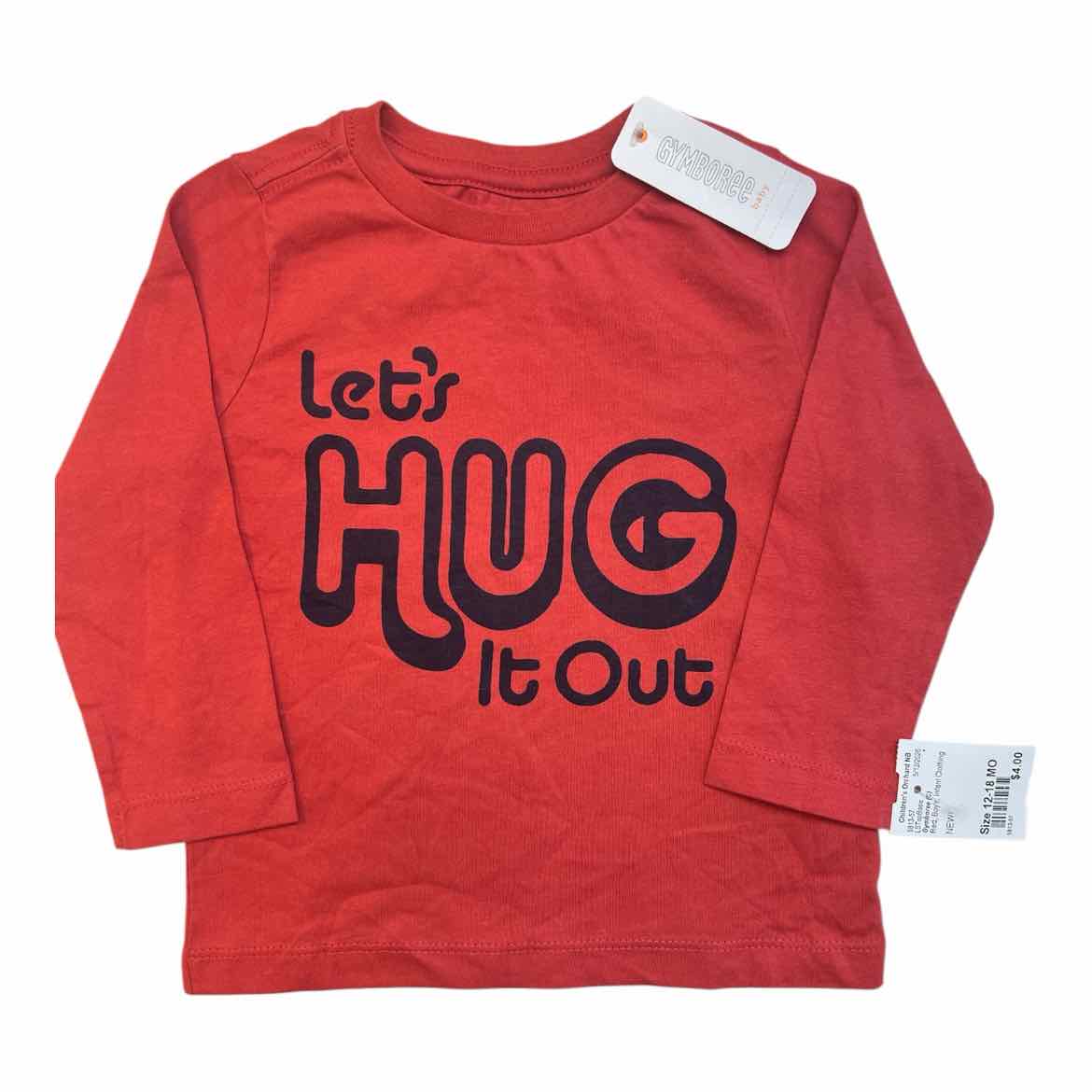 Gymboree (C) Red Infant Size 12-18 MO Boy's LSTopBasic