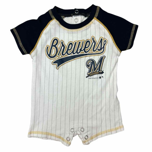 Genuine Merchandise (A) White Print Infant Size 0-3 MO Boy's CasualRomper