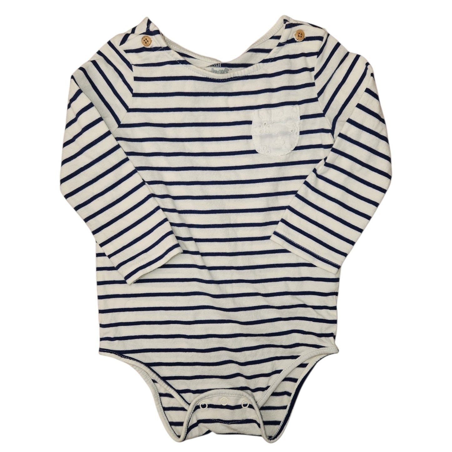 OshKosh BGosh (B) White Infant Size 12-18 MO Girl's LSTop