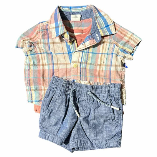 Gap (B) Plaid Infant Size 3 MO 3PC Casual