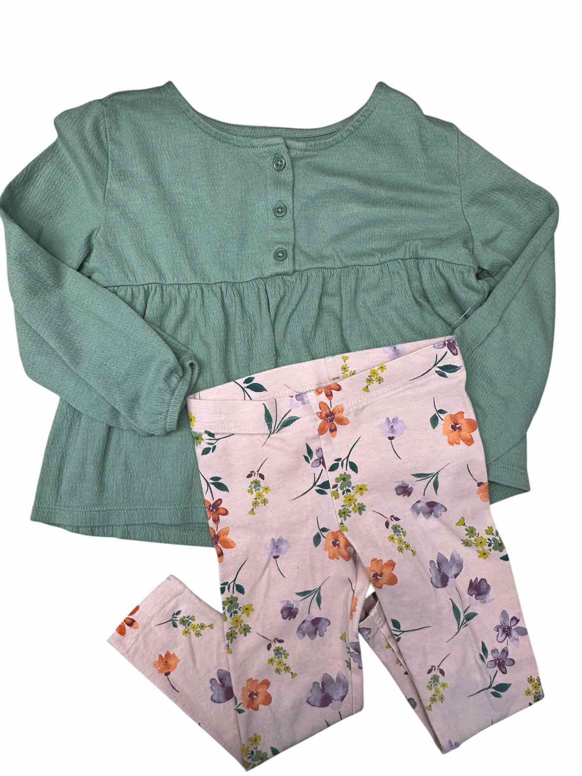 Carters (C) Green Toddler Size 4T Girl's 2PCCasual