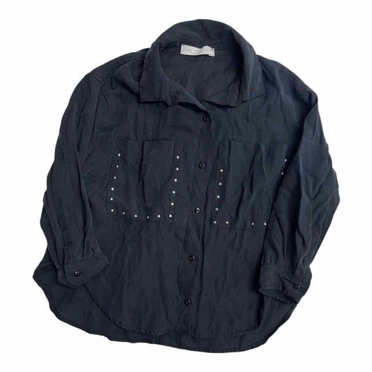 Zara (B) Black Youth Size 7 Girl's ButtondownLS