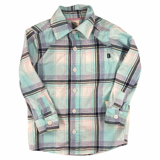 OshKosh BGosh (B) Blue Toddler Size 3 Boy's ButtondownLS