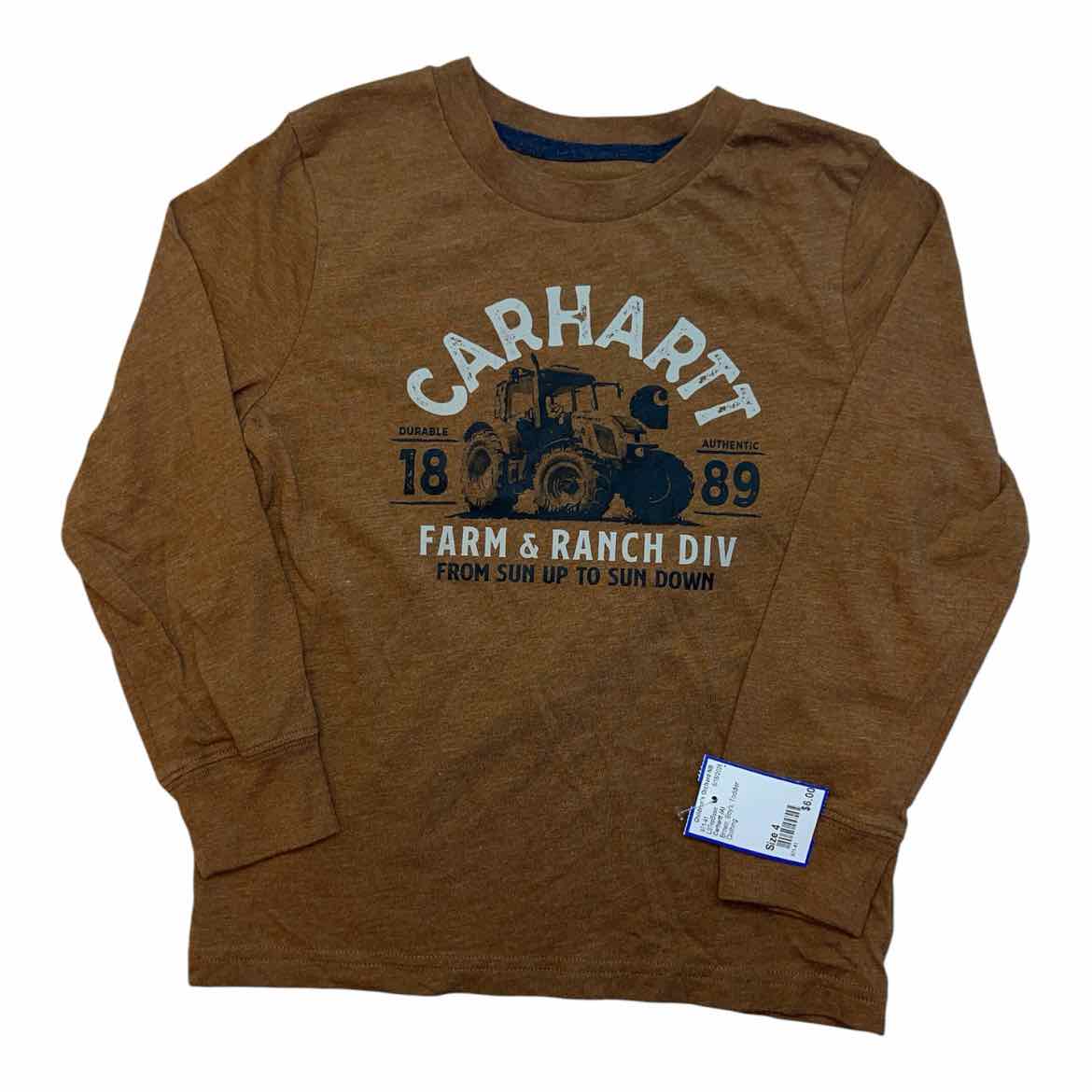 Carhartt (A) Brown Toddler Size 4 Boy's LSTopBasic