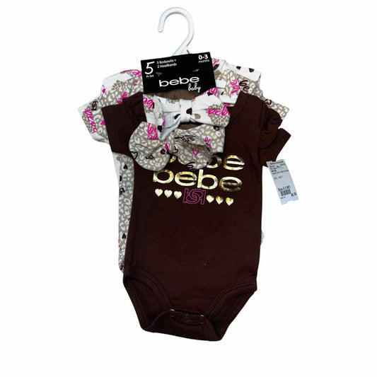 Bebe (B) Brown Infant Size 0-3 MO Girl's 3PC Casual