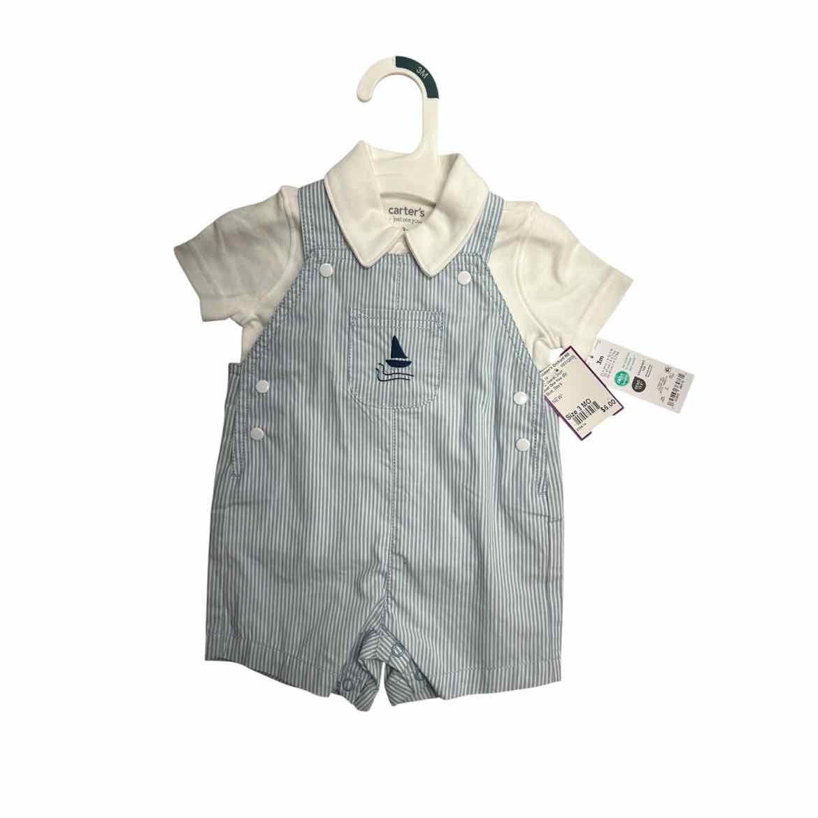 Just One You (D) Blue Infant Size 3 MO 2PC Overall Short