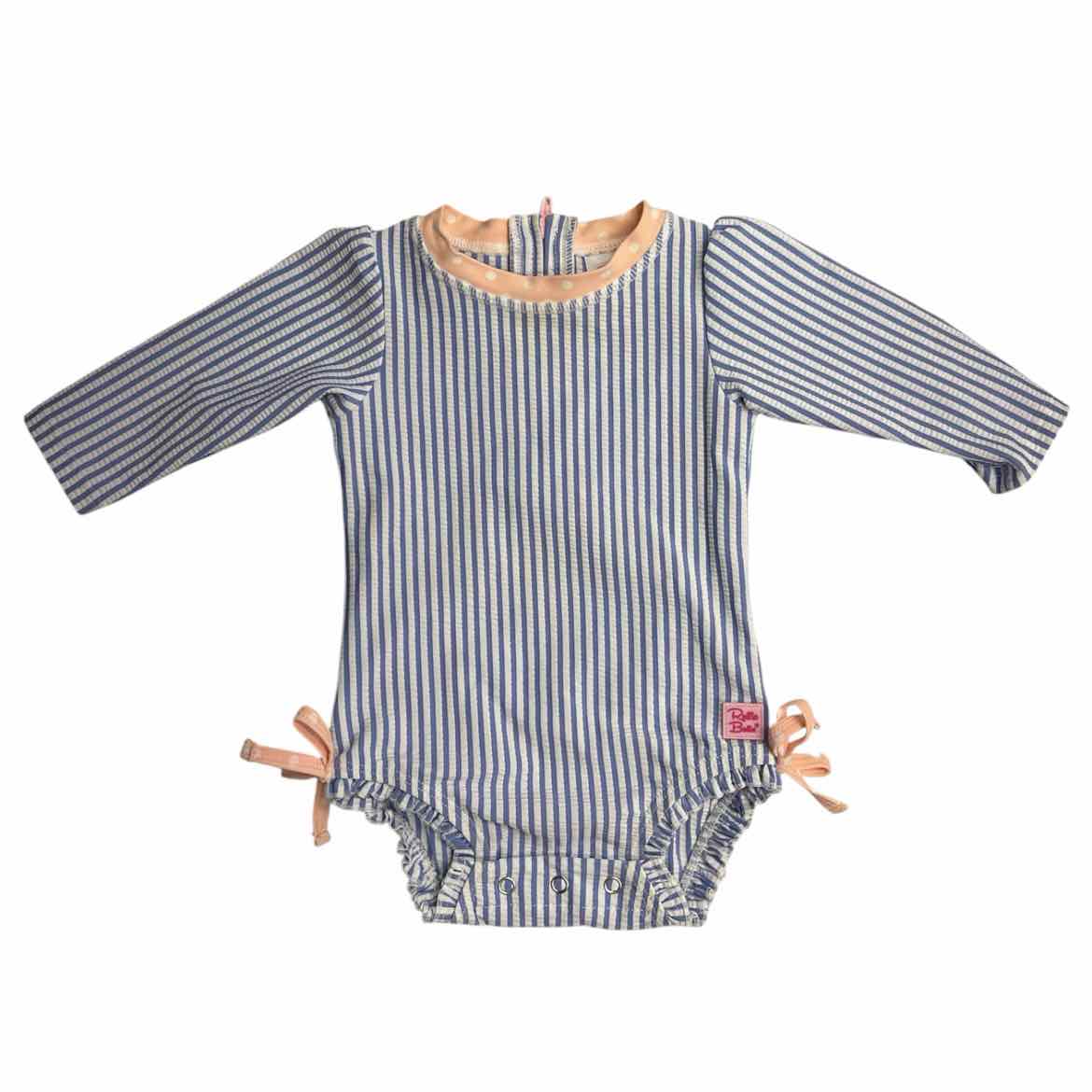 Ruffle Butts and Rugg (B) Blue Infant Size 3-6 MO Girl's 1PCSwimwear