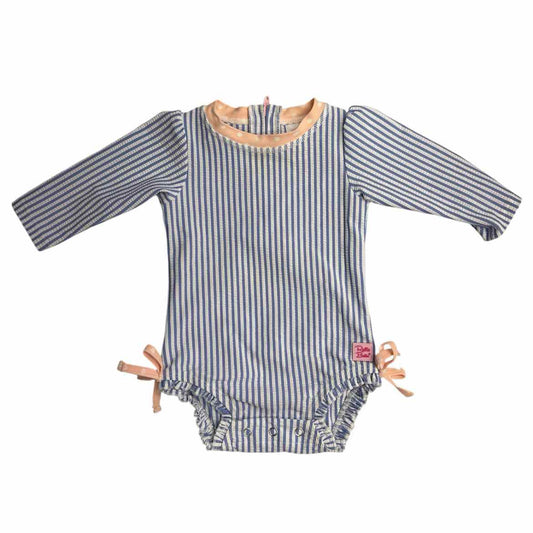 Ruffle Butts and Rugg (B) Blue Infant Size 3-6 MO Girl's 1PCSwimwear