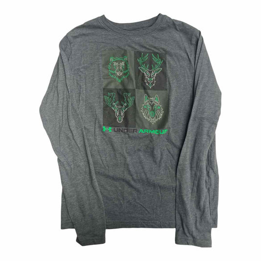 Under Armour (B) Grey Youth Size 14-16 Boy's LSTopBasic