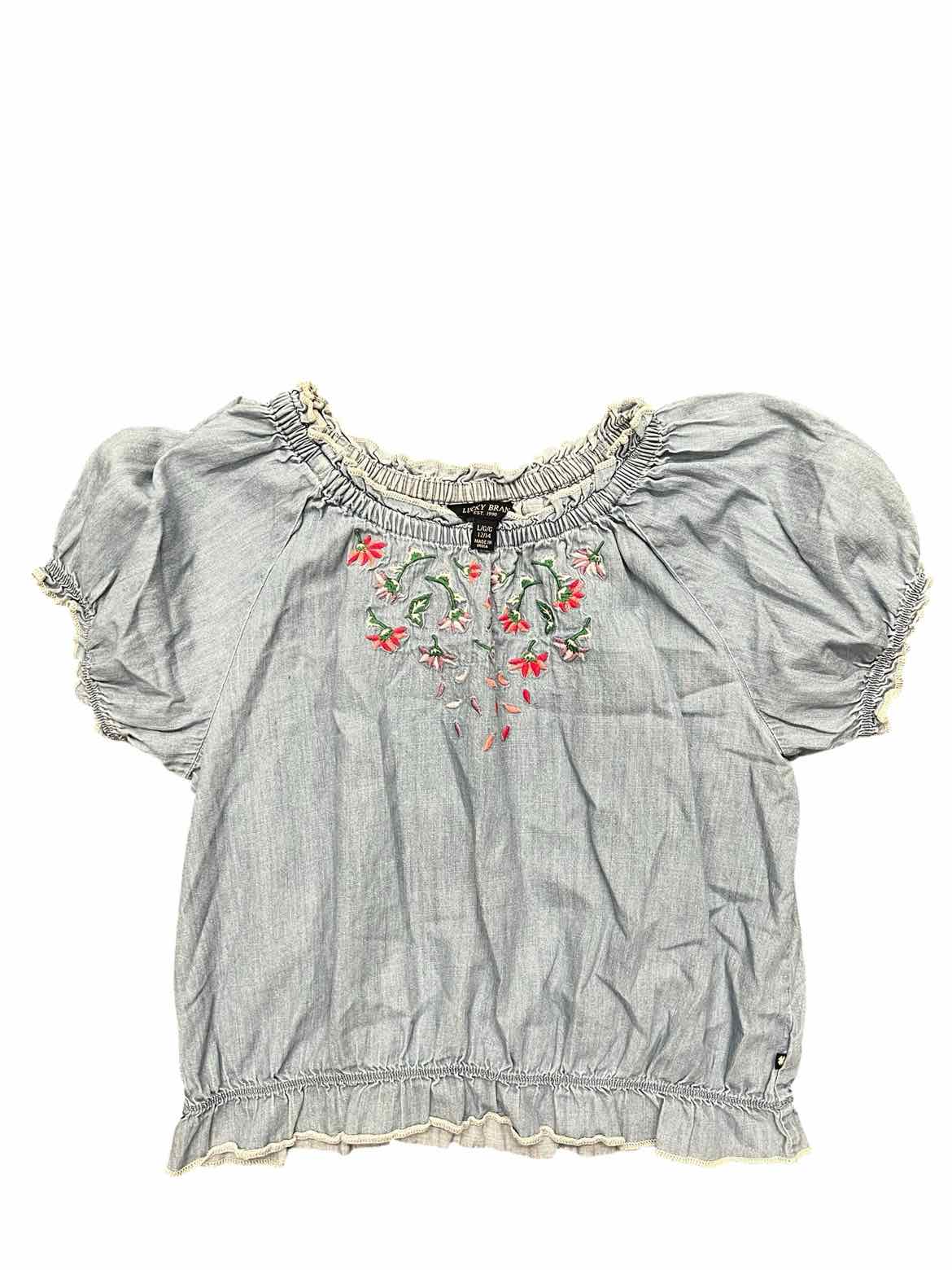 Lucky Brand (B) Blue Youth Size 12-14 Girl's SSTop
