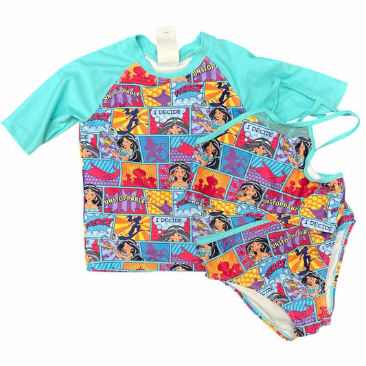 Disney (B) Teal Toddler Size 5-6 Girl's 3PCSwimwear