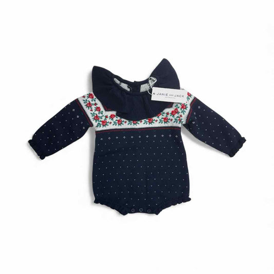 Janie and Jack (A) Navy Infant Size 6-12 MO CasualRomper